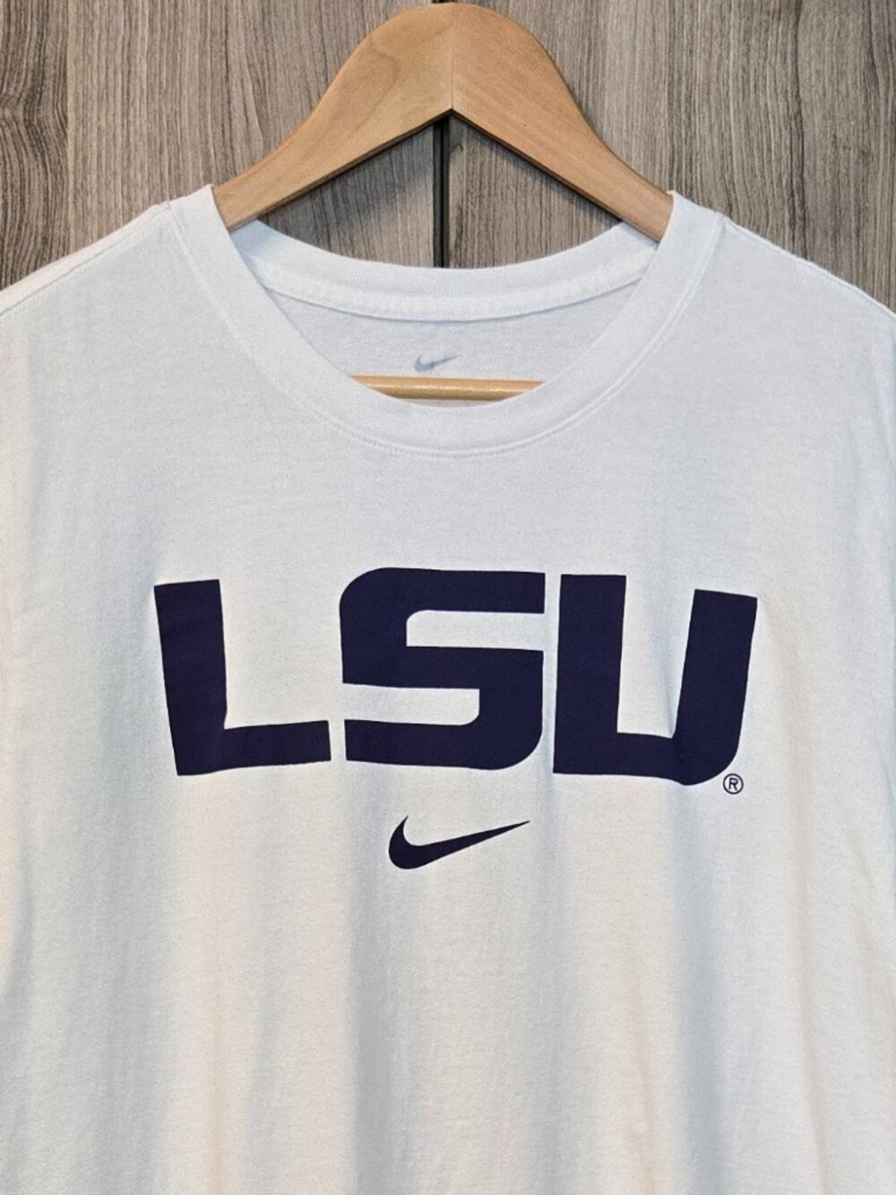 Nike LSU Louisiana State University Tee Mens Collegiate Spell Out Football L - Picture 2 of 4